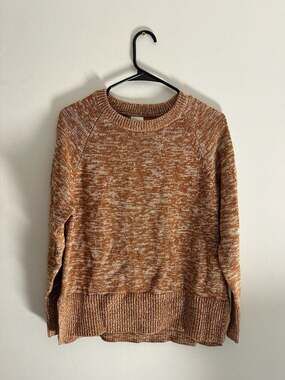 A New Day Brown Marled Crewneck Raglan Sweater Size S